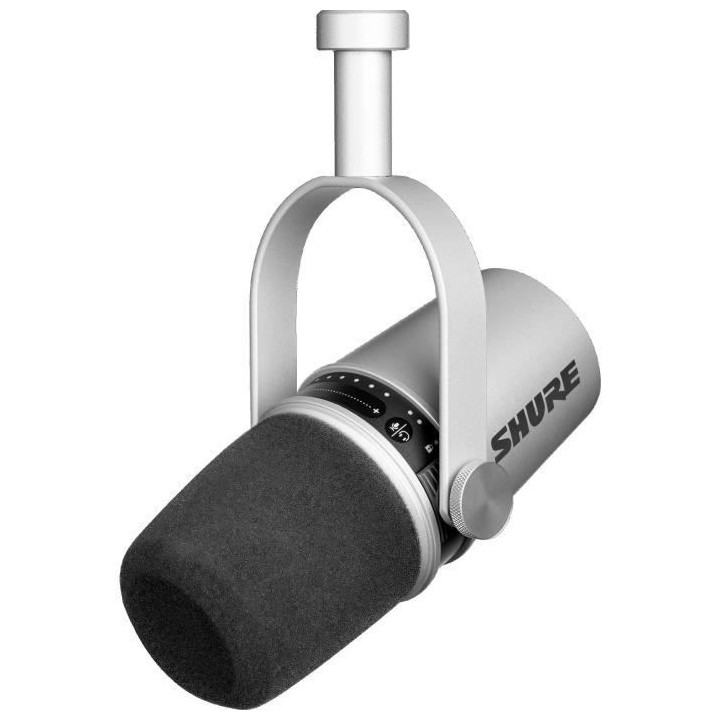 SHURE MV7-S - Streaming - Microphone pour podcast USB/XLR avec applica