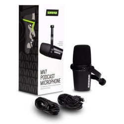 SHURE MV5-B-DIG - Streaming - Microphone numérique a condensateur pour podcast, compatible iOS, MAC et PC - Noir