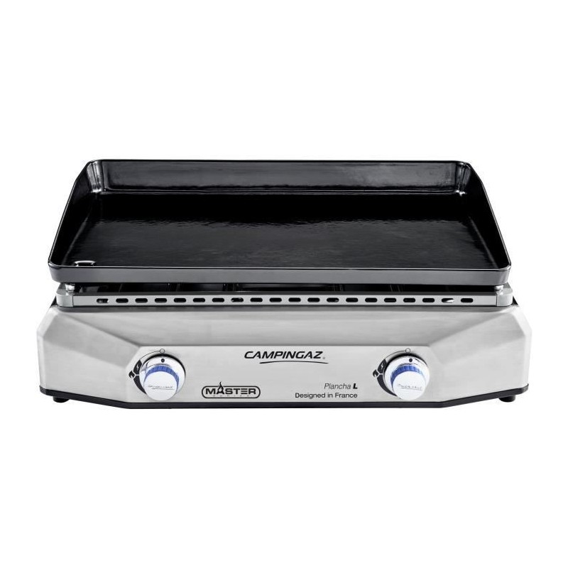 Plancha a gaz a poser CAMPINGAZ - Master L inox - 2 brûleurs - Plaque en fonte - Surface de cuisson : 60 x 40 cm