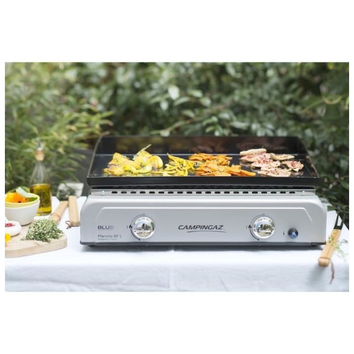 Plancha a gaz a poser CAMPINGAZ - Blue Fame L - 2 brûleurs - Plaque e