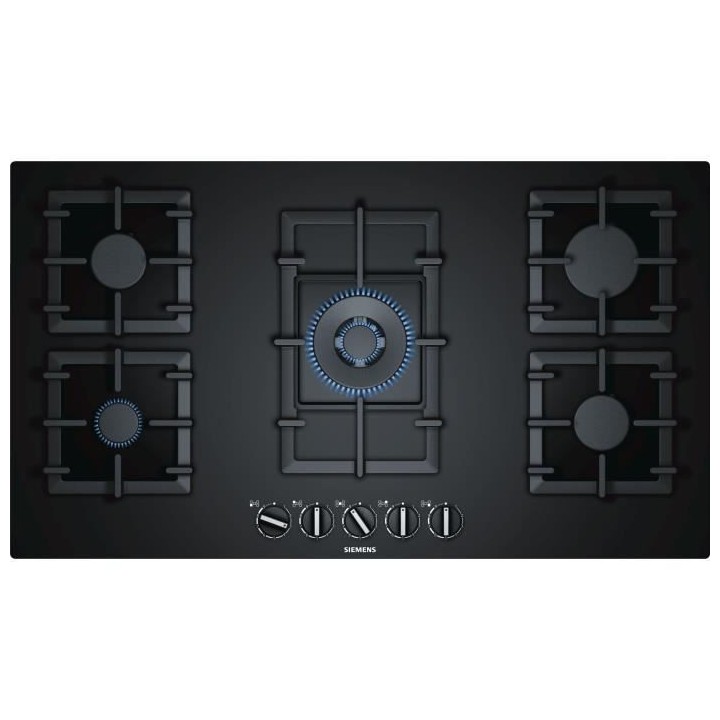 SIEMENS EP9A6QB90 TABLE GAZ - 90CM - 4F+WOK - FLAMESL - VERRE NOIR