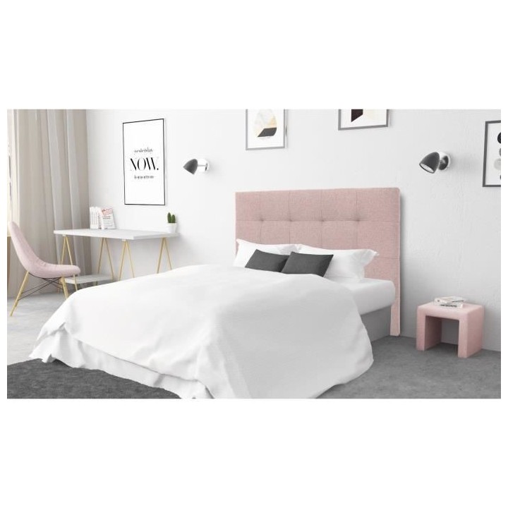 Tete de lit HERA - Rose Poudré - Pour couchage 140 et 160 - 165 x 120
