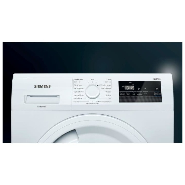 Seche-linge a condensation SIEMENS WT43N207FF iQ300 - 7 kg - Induction