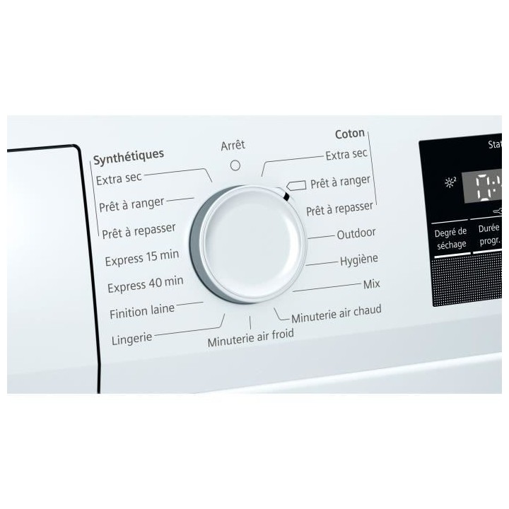 Seche-linge a condensation SIEMENS WT43N207FF iQ300 - 7 kg - Induction