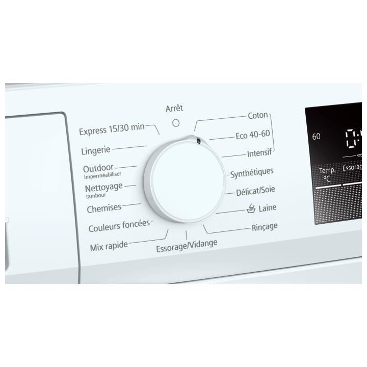 Lave-linge hublot SIEMENS WM12N118FF iQ300 - 8 kg - Induction - 1200 t