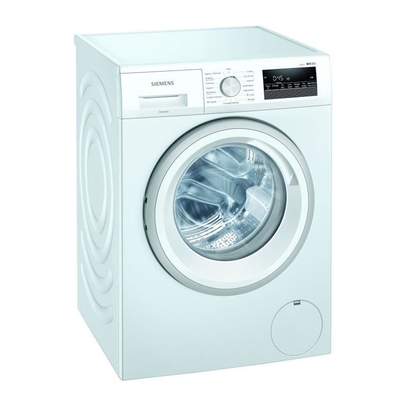 Lave-linge hublot SIEMENS WM14N218FF iQ300 - 8 kg - Induction - 1400 trs/min - Blanc