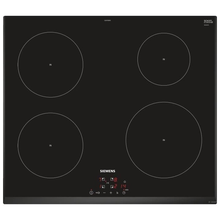 SIEMENS EU651BEB1E Table de cuisson induction - 4 zones - 4600W max -