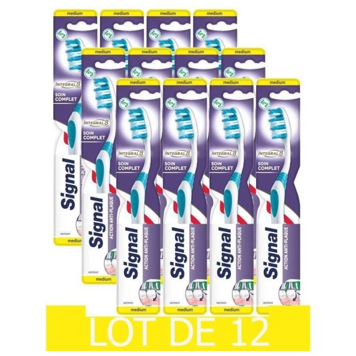 LOT DE 12, Signal Brosse a dents Integral 8 Soin Complet,100% recyclab