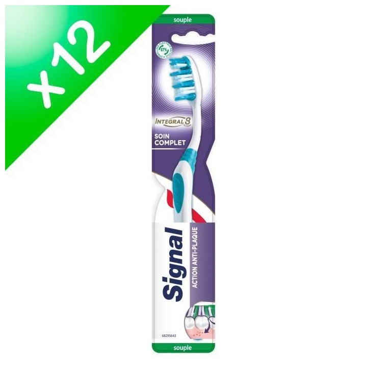 LOT DE 12, Signal Brosse a dents Integral 8 Soin Complet, 100% recycla