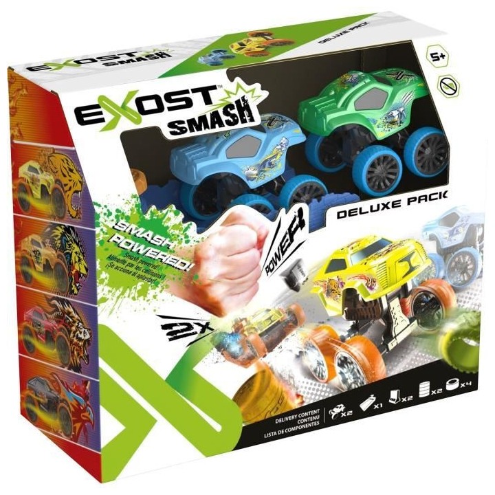 Pack Booster Duo : 2 petites voitures a friction, 1 booster + accessoi