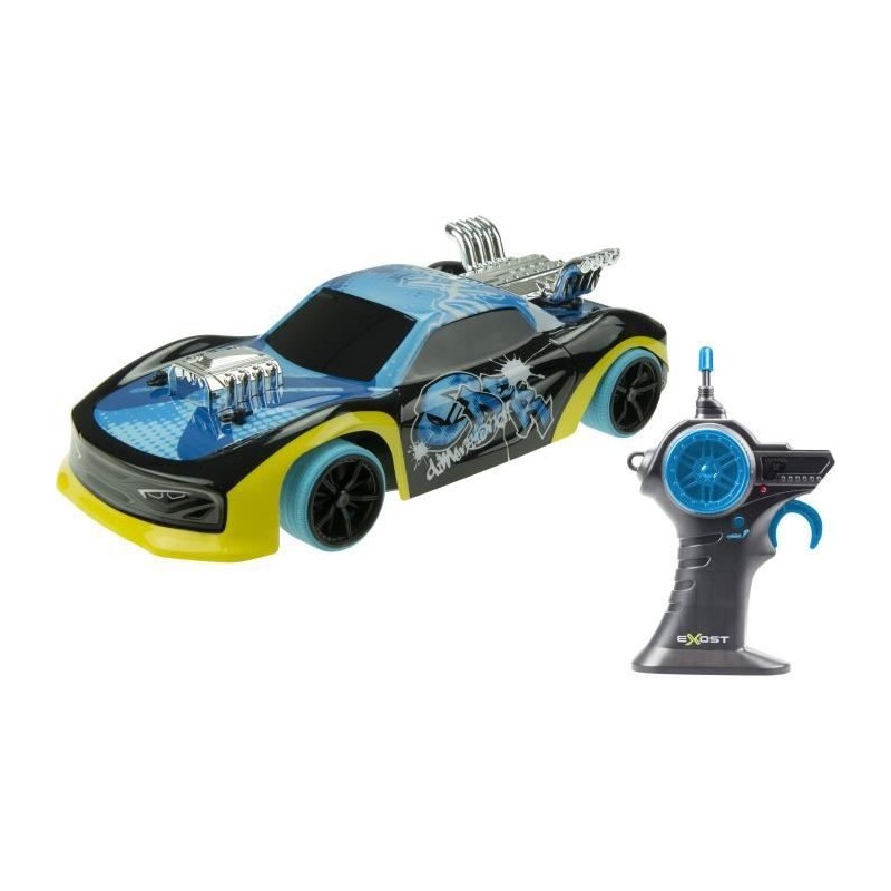 EXOST - XMOKE - Voiture de course télécommandée qui fume - Effets lumineux et effet de fumée - 30cm - Des 5 ans