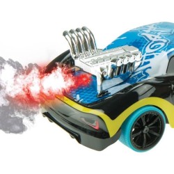 EXOST - XMOKE - Voiture de course télécommandée qui fume - Effets lumineux et effet de fumée - 30cm - Des 5 ans