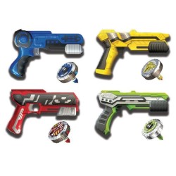 SPINNER MAD - 1 pistolet Blaster lanceur de toupies + 1 Toupie de combat -disponible en 4 couleurs aléatoires