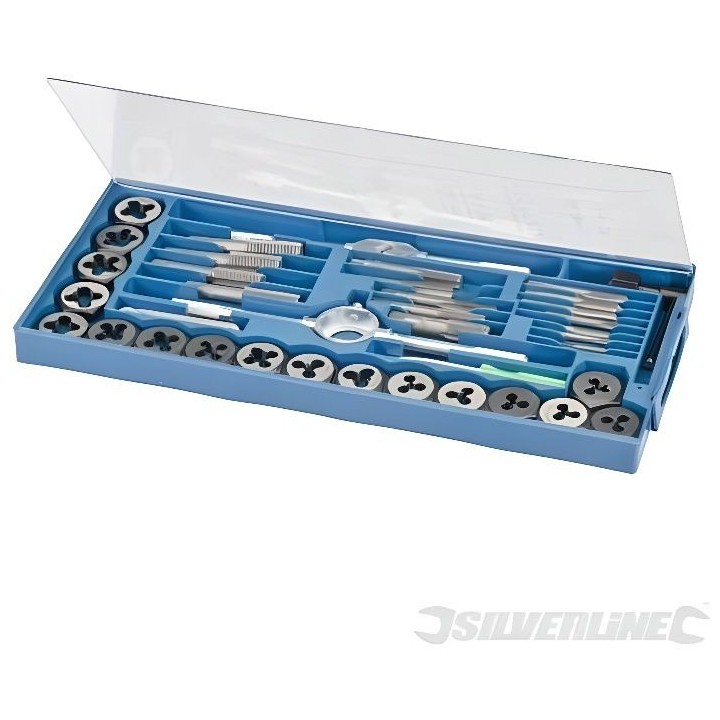SILVERLINE Coffret de 40 tarauds et filieres