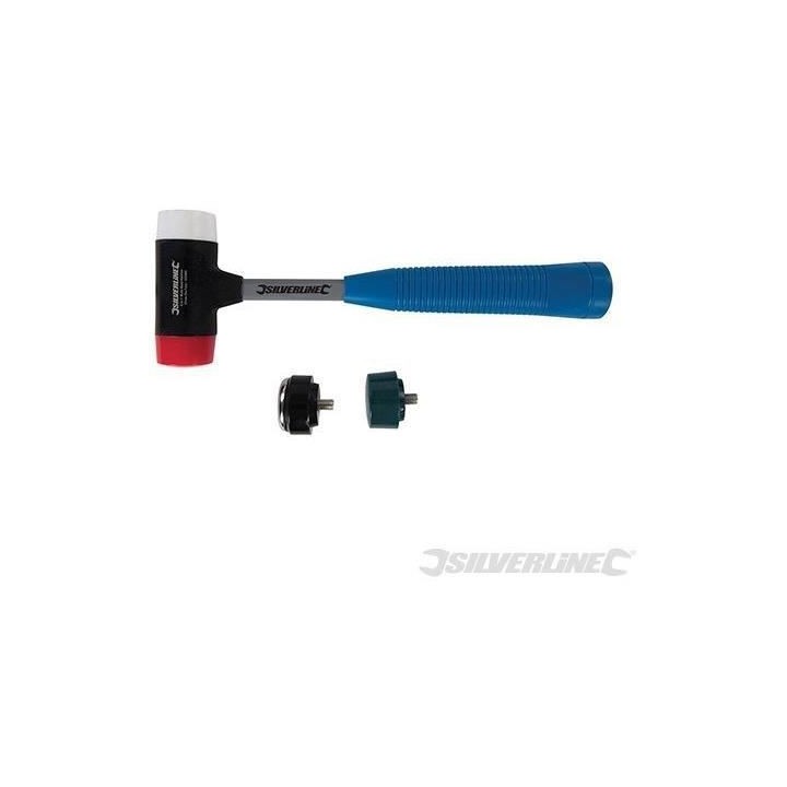 SILVERLINE Maillet a 4 tetes interchangeables