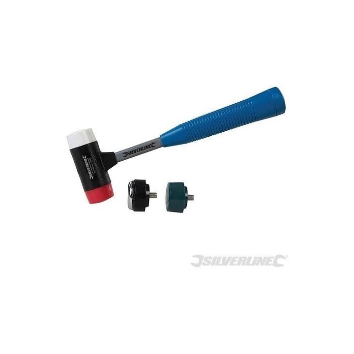 SILVERLINE Maillet a 4 tetes interchangeables