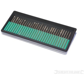 SILVERLINE Ensemble de fraises diamantées pour outil rotatif, 30 pcs