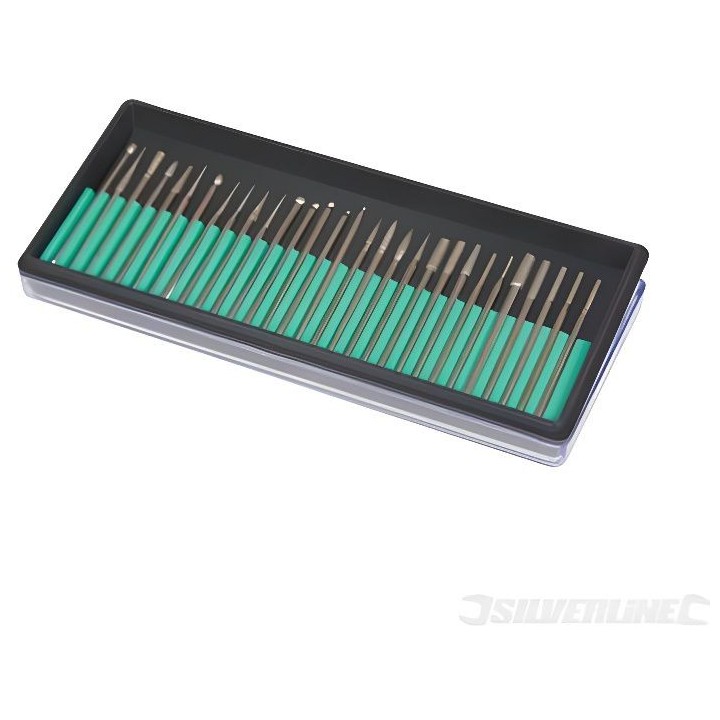 SILVERLINE Ensemble de fraises diamantées pour outil rotatif, 30 pcs