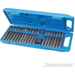 Embouts de vissage hex, T20 - T55 et Spline, coffret 40 pcs