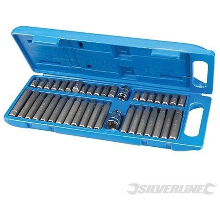 Embouts de vissage hex, T20 - T55 et Spline, coffret 40 pcs