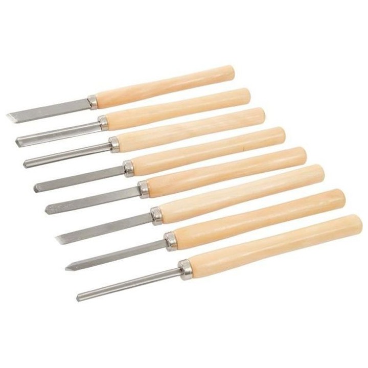 Ciseaux pour tour a bois, 8 pcs