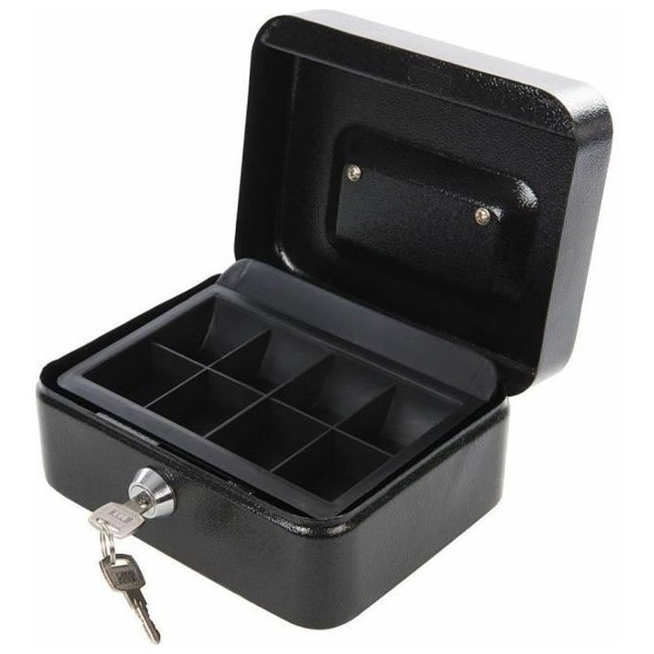 Petite caisse métallique a serrure 165 x 128 x 80 mm