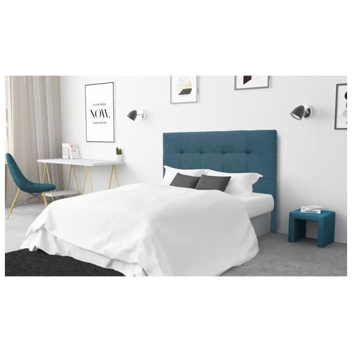 Tete de lit HERA - Tissu Bleu Marine - Pour couchage 140/160 ou 180 -