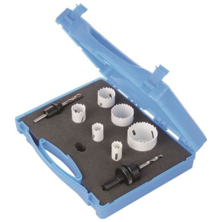 SILVERLINE Coffret d'électricien scies-cloches bi-métal 9 pieces