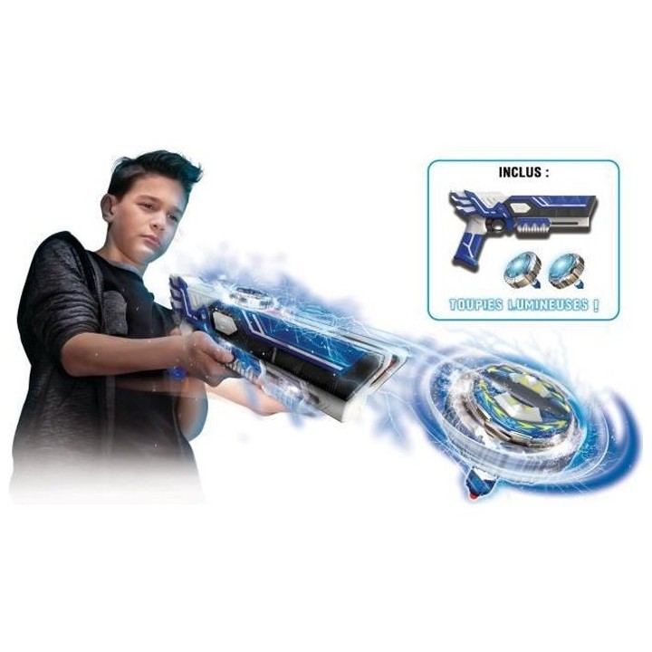 SPINNER MAD by Silverlit - Mega Blaster Double Tir + 2 toupies LED - 8