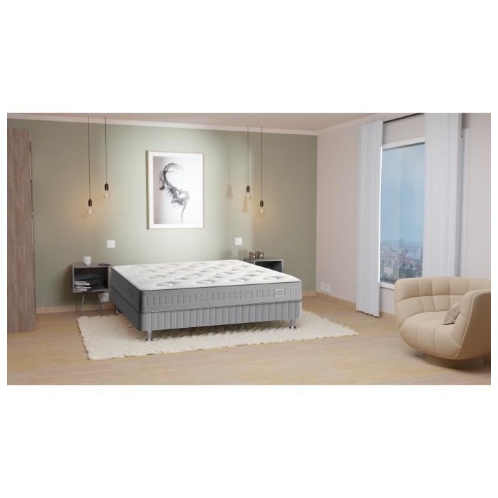 Matelas 140 x 190 cm - Ressorts ensachés - 26 cm - Mi-ferme - SIMMONS