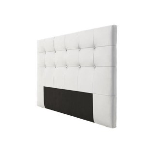 Tete de lit capitonnée ARGOS - Simili Blanc - Pour couchage 140 et 16