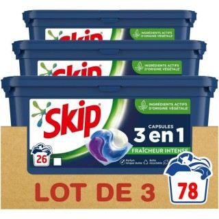 Lot de 3 - SKIP Lessive 3 en 1 Ultimate Capsules Fraîcheur Intense -