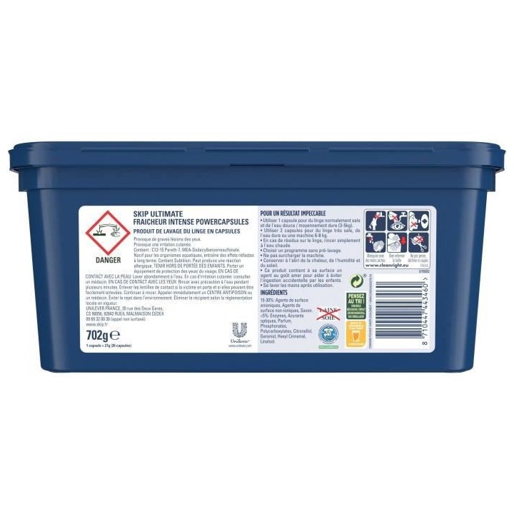 Lot de 3 - SKIP Lessive 3 en 1 Ultimate Capsules Fraîcheur Intense -