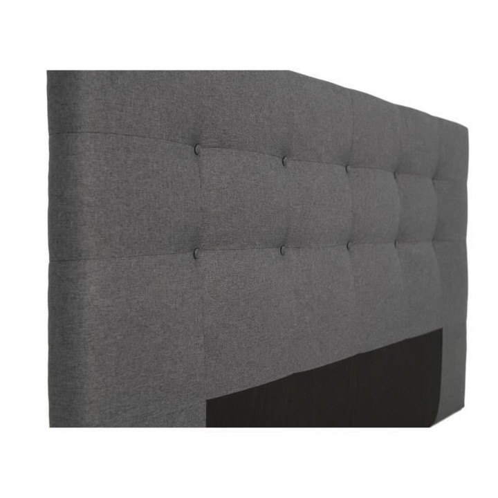 Tete de lit capitonnée ARGOS - Tissu Anthracite - Pour couchage 140 e