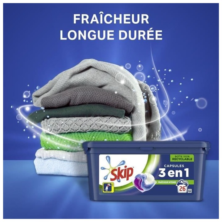 Lot de 3 - SKIP Lessive 3 en 1 Ultimate Capsules Fraîcheur Intense -