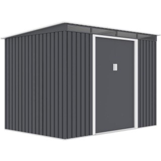 Abri de jardin en métal 4,72 m² - Kit d'ancrage inclus - Gris anthra