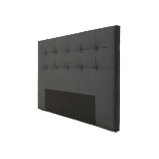 Tete de lit capitonnée ARGOS - Simili Noir - Pour couchage 140/160 ou