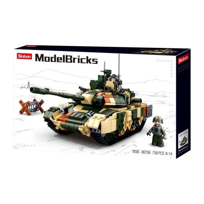 SLUBAN - Jeu de construction Char de Combat militaire Tank - Grand - M38-B0756-