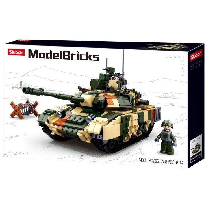 SLUBAN - Jeu de construction Char de Combat militaire Tank - Grand - M