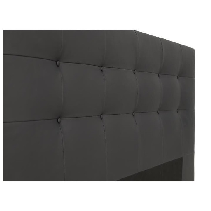 Tete de lit capitonnée ARGOS - Simili Noir - Pour couchage 140/160 ou