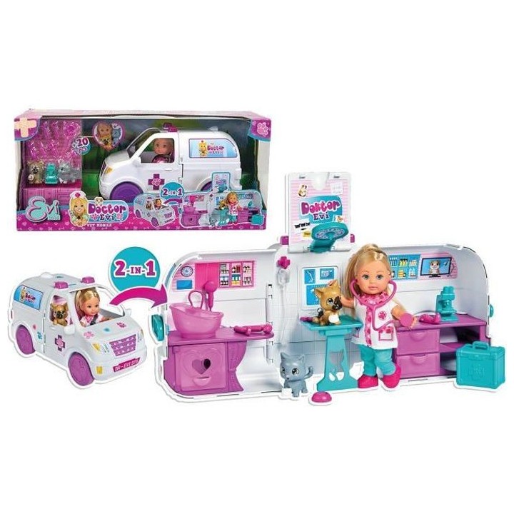 EVI LOVE Veterinaire Voiture 2en1 - SIMBA