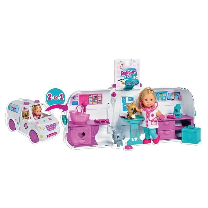 EVI LOVE Veterinaire Voiture 2en1 - SIMBA