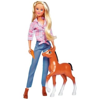 Simba Toys- Steffi Love 29 cm et son poulain qui fait des petites crot