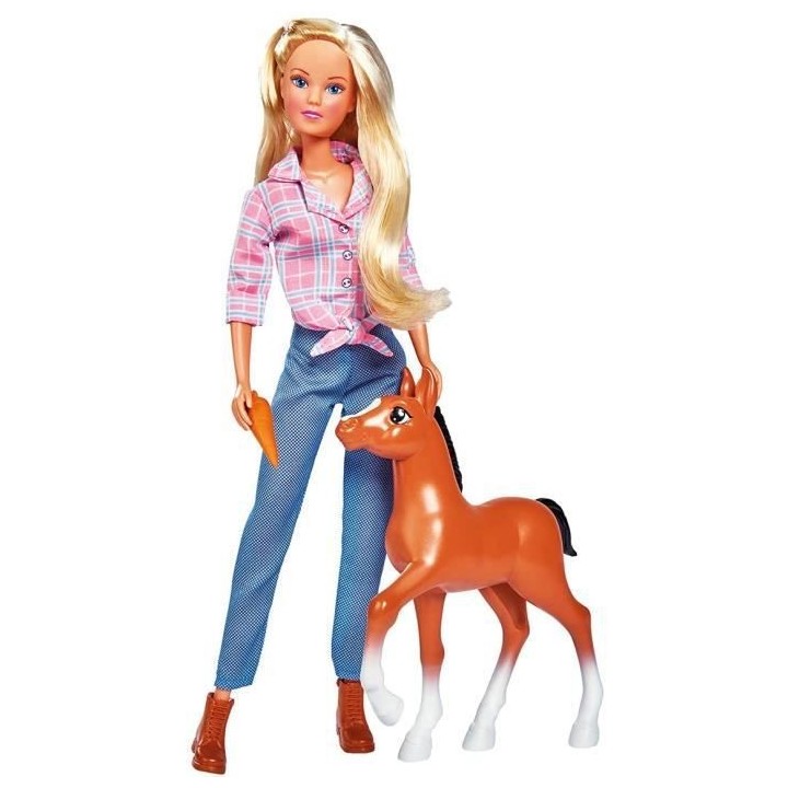 Simba Toys- Steffi Love 29 cm et son poulain qui fait des petites crot