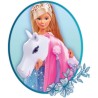 Simba - Steffi Love Princesse et Cheval - Poupée Mannequin 29cm - Robe + Tiare - Accessoires de Coiffure inclu