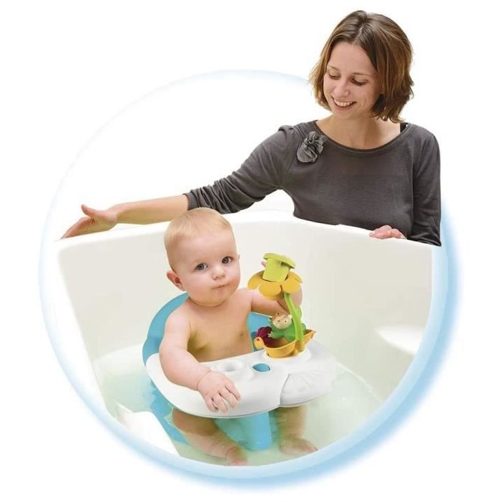 COTOONS Siege De Bain Bleu - 2 en 1 - ventouses incluses - pour bébé
