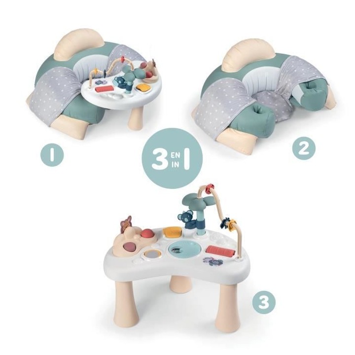 Little Smoby Cosy Seat - 1 siege bébé avec housse tissu + tablette d