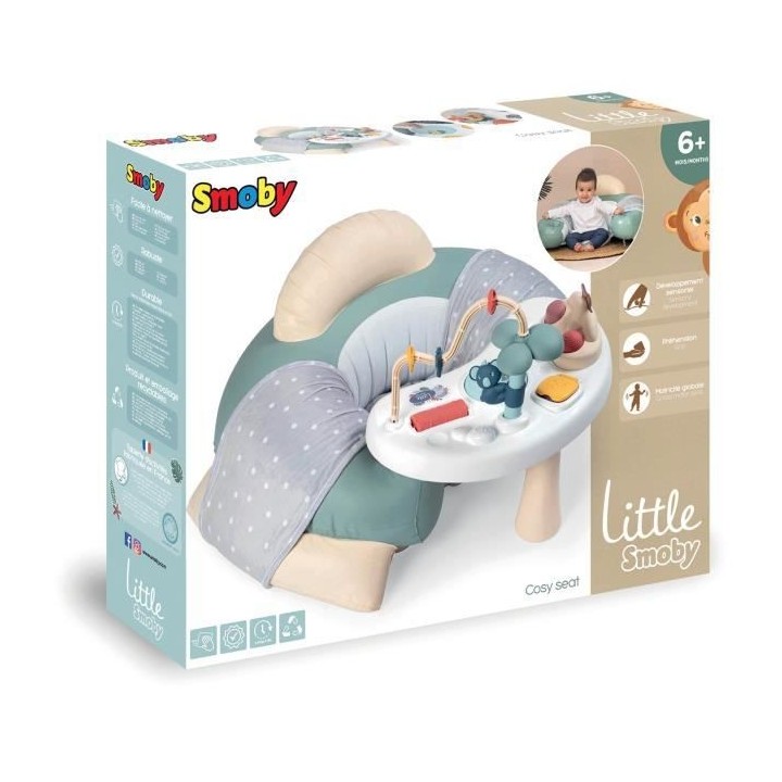 Little Smoby Cosy Seat - 1 siege bébé avec housse tissu + tablette d