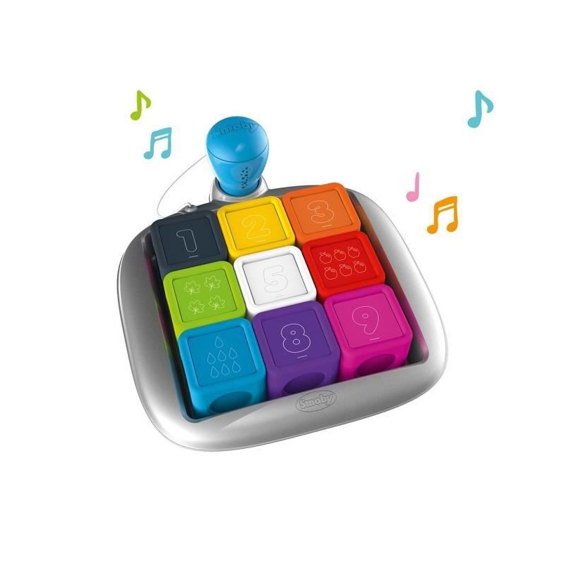 SMOBY SMART Cubes Malins - 3 Modes de Jeu - Apprentissage Couleur / Chiffres