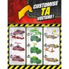 Majorette - Tune Up's - Set 4 Pieces - Voitures Miniatures en Métal - Coffret avec 7 Surprises - Accessoires + Pieces Tuning